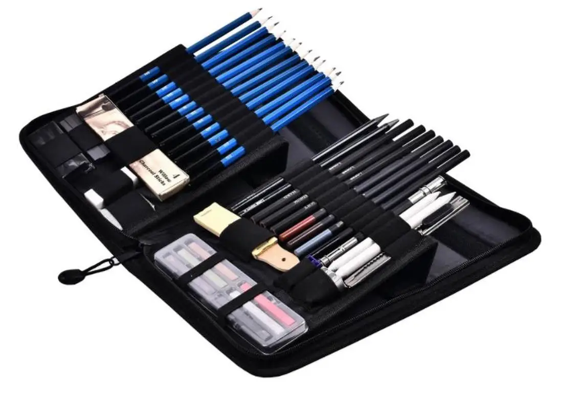 

30/40/48/50pcs Sketch Pencil Set Professional Sketching Drawing Kit Wood Pencil Pencil Bags For Painter Art Supplies