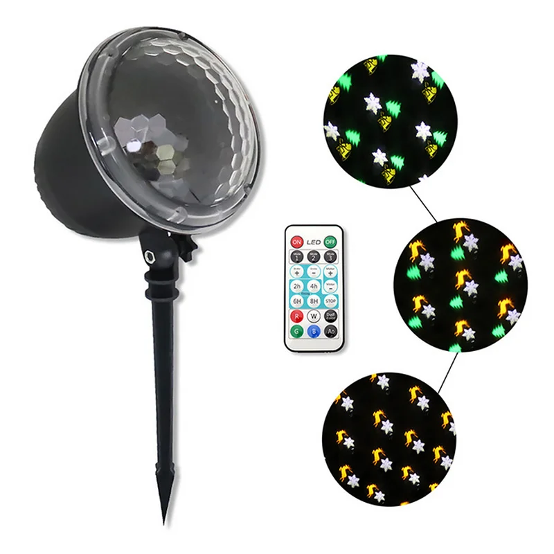 1 шт. Рождественский проектор Звездные Огни наружное украшение сада душ праздник газон лампа водонепроницаемый статический мерцание ЕС штекер