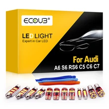 LED פנים הנורה ערכת לאאודי C5 C6 C7 A6 S6 RS6 כיפת מפת קריאת תא מטען מקורה תקורה Canbus לבן led אורות רכב חבילה