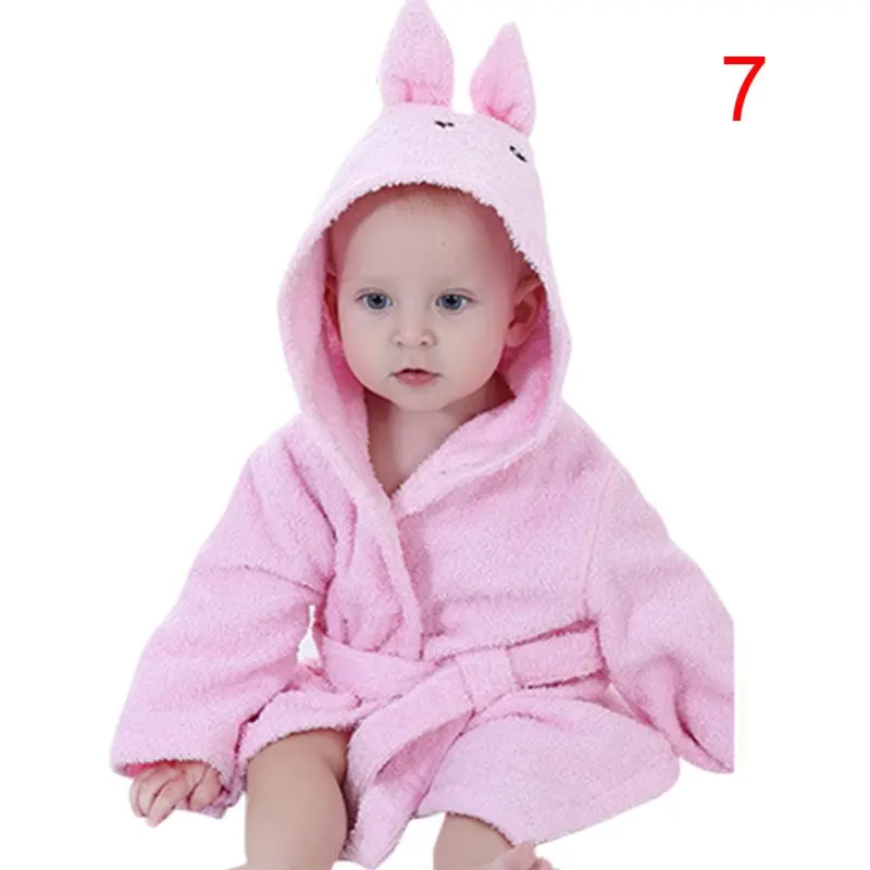 Одежда для малышей; сезон зима-осень; халаты для девочек и мальчиков; халат с героями мультфильмов; одежда для сна; 9 видов; Одежда для новорожденных с животными - Цвет: Pink Rabbit