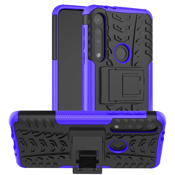 Для Motorola MOTO One Macro E6 G8 Plus G8 E6 Play чехол Гибридный противоударный армированный ТПУ+ PC чехол-подставка для телефона для MOTO E6 Plus чехол - Цвет: violet