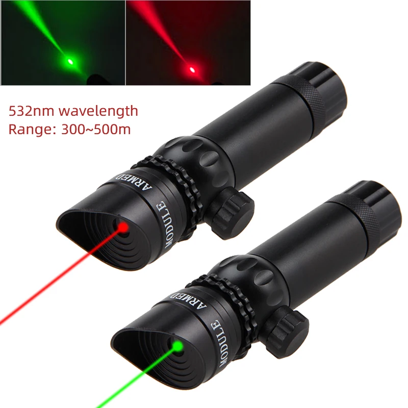 Tactical Hunting Laser Pointer Sight 532nm Green/Red Dot Rifle Underbarrel Mount Compact Scope Adjustable Up Down with Switch laser pointer laser sight red dot laser sight