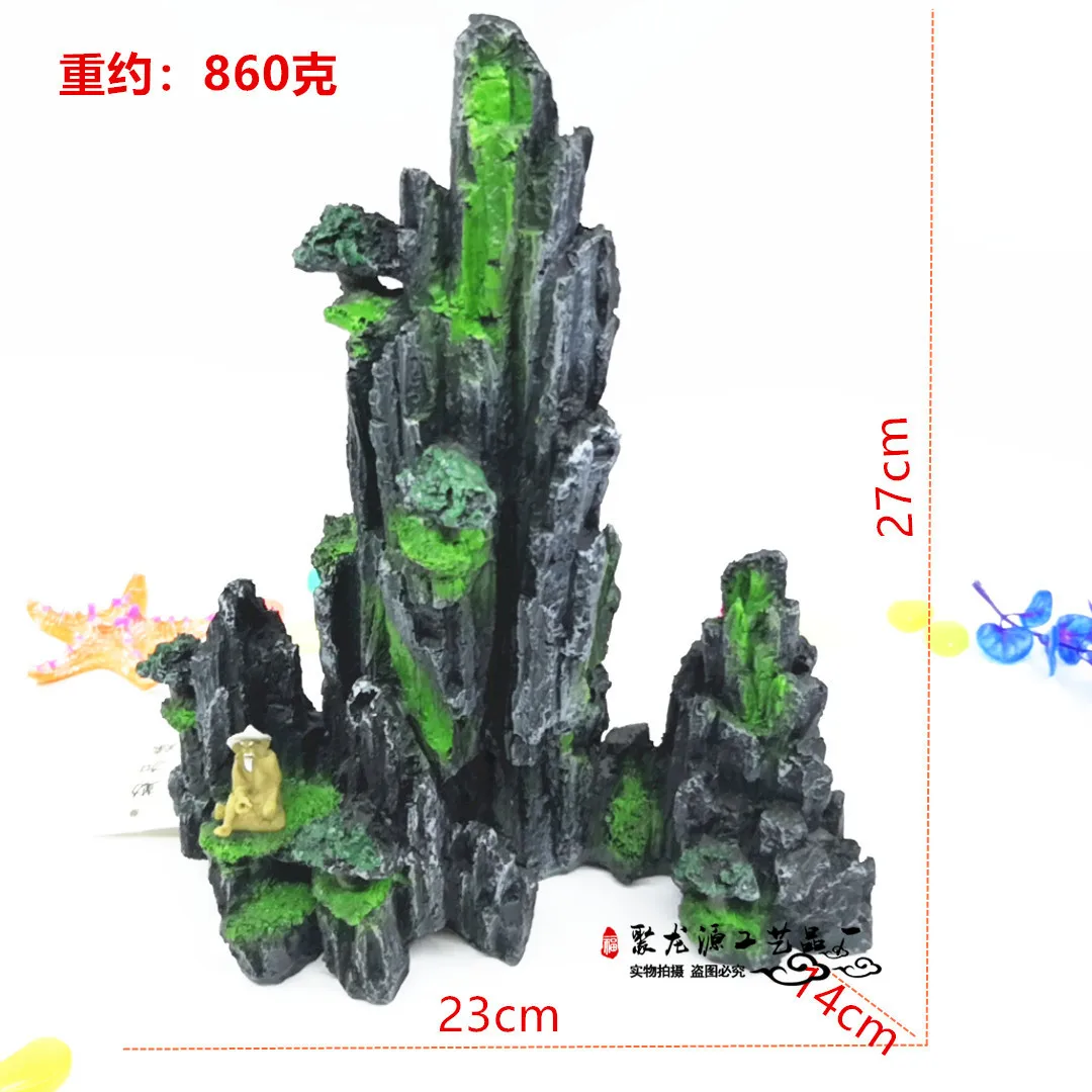 Аквариумные аксессуары для ландшафтного дизайна, смоляные скалы, аквариумные украшения, водный пейзаж, искусственный холм, бутик, эмуляция