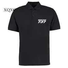 XQXON- новые мужские рубашки поло высокого качества Boeing 737 принт летние хлопковые мужские рубашки поло P6