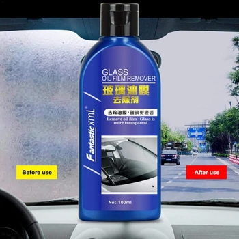 

Hot 100ML Car Glass Film Remover Strong Decontamination Cleaner Car Maintenance Windshield Cleaning Agent Glass Remove Oil Film