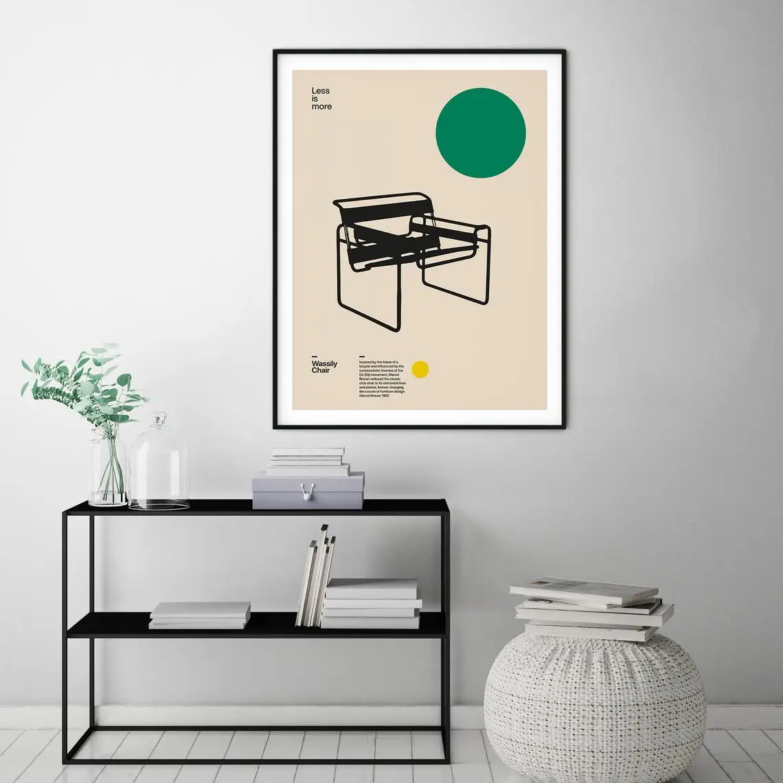 Home Decor Canvas Poster Wassily Chair Bracciali Breuer Minimal Furniture Bauhaus Design Living Room Artwork
