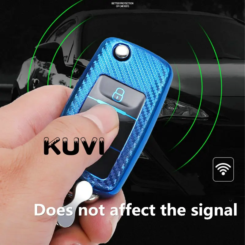 Tpu Carbon Filber Car Key Case Cover For VW Volkswagen Polo Tiguan Passat B5 B6 B7 Golf 4 5 6 MK6 Jetta Lavida For Skoda Octavia