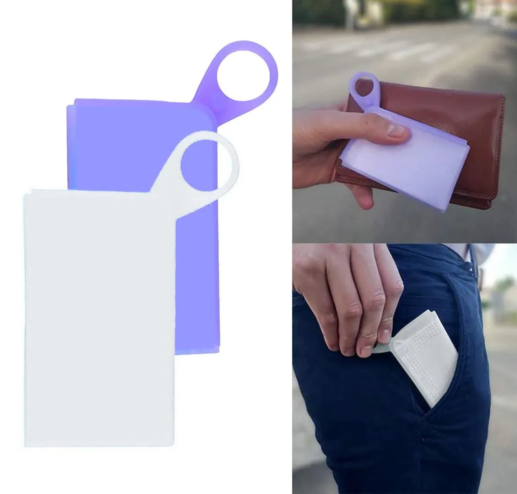 

2PC Portable Reused Masques Silica Gel Organizer Dustproof And Moisture-proof Cover Holder Case Storage Isolate bacteria Bag #Y5