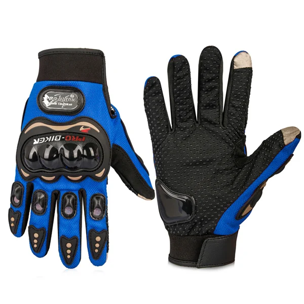 screen touch blue Pro-biker мотоциклетные перчатки полный палец Спорт на открытом воздухе для езды на мотоцикле перчатки для гоночного велоспорта перчатки для сенсорного экрана - Цвет: screen touch blue