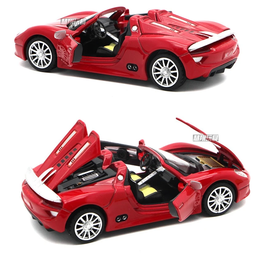 1:32 Porsche Roadster, модель автомобиля из сплава, светильник, звуковой эффект, оттягивающий назад, спортивный автомобиль, сплав, детские игрушки, подарок на день рождения