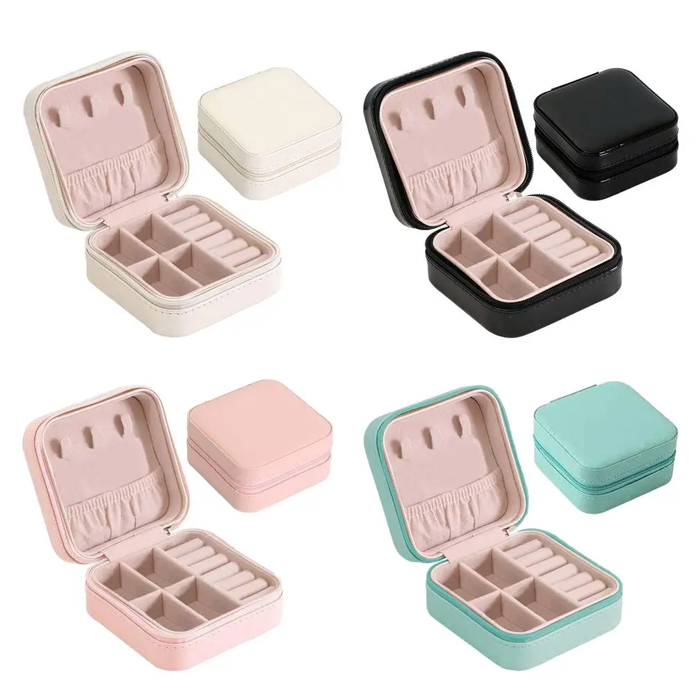 PortableJewelryBoxCarryingCaseEarringsRingPUBoxSmallObject