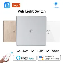 Wifi Smart Wall Touch Switch EU 1 Gang Glass Panel APP Remote Control Work with Google Home and Amazon Alexa for Smart Life tuya цена Wifi Smart Wall Touch Switch EU 1 Gang Glass Panel APP Remote Control Work with Google Home and Amazon Alexa for Smart Life tuya цены онлайн