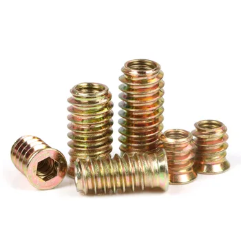 

10pcs/lot color zinc countersunk head hexagon socket inner and outer teeth furniture nuts have intermediate through iron nuts