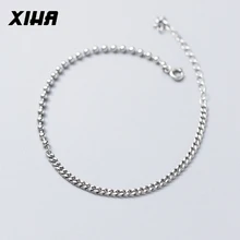 XIHA 925 браслеты из стерлингового серебра половина цепи половинные бусины браслет в стиле минимализма для женщин дамы дропшиппинг оптовые продажи