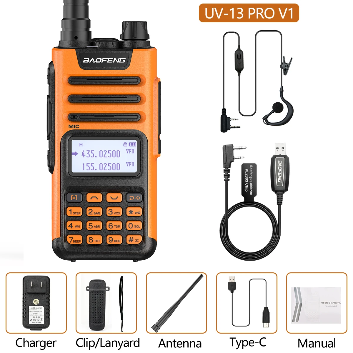 best buy walkie talkie Baofeng UV 13pro 10W 8800mAh Powerful Walkie Talkie with USB Charger Long Range Ham Two Way Radio UV13 PRO Upgrade UV-5R UV-10R long distance walkie talkie Walkie Talkie