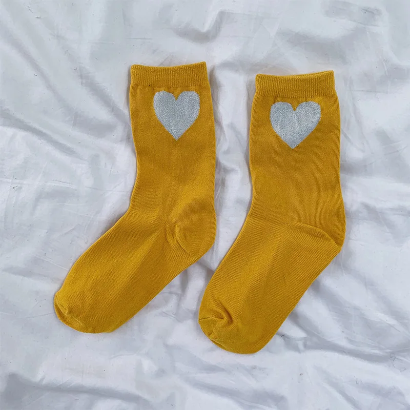 yellow SP&CITY японская модная модель в стиле «любящее сердце» короткие носки женские Харадзюку контракт Цвет носки до лодыжки хипстер искусство низкая милые носочки голени носки - Цвет: yellow