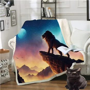 Wolf Art 3D картина модный плед с искусственной меховой подкладкой черная кровать одеяло кристалл бархат спереди и пушистый шерпа обратно пледы одеяло - Цвет: Светло-серый