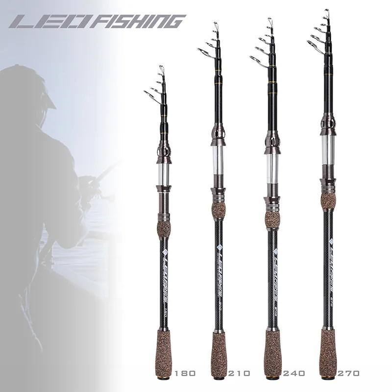 Travel Telescopic Fishing Rod Superhard High Quality 1.8-2.7m Carbon Fiber Sea Fishing Rod Portable Ultralight Lure Fishing Rod - Цвет: rod