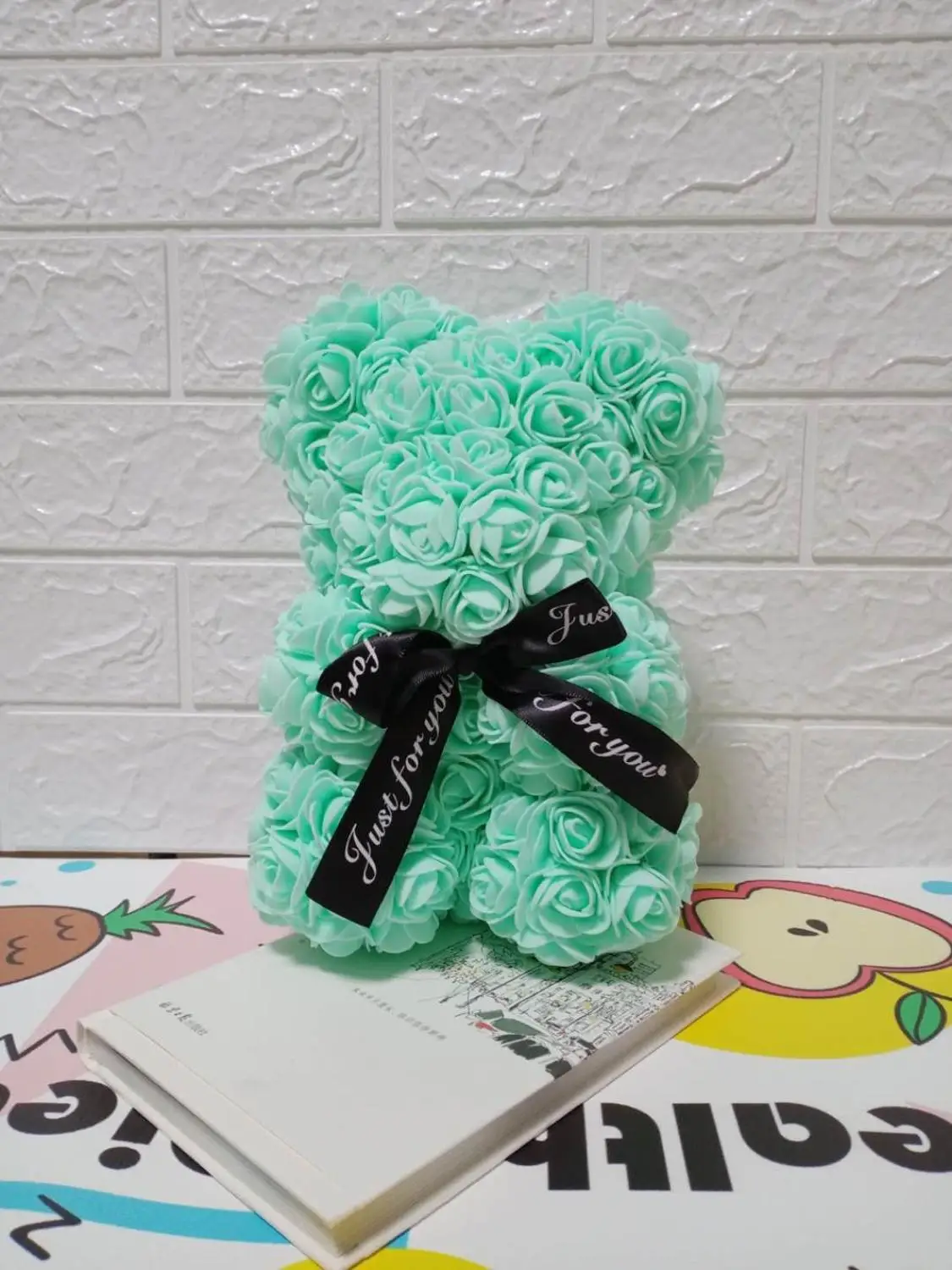 25 см пенная Роза медведь поддельный цветок валентинки романтический подарок