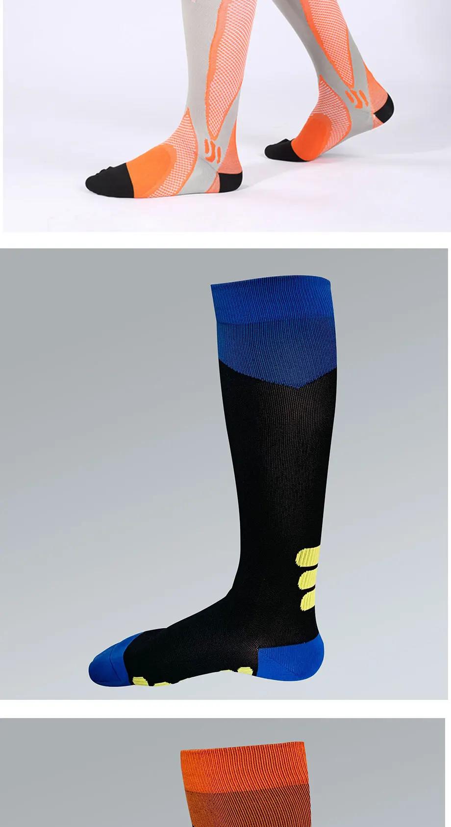 Compression socks for varicose veins Women Men Leg Stocking Support Stretch Below Knee c football socks