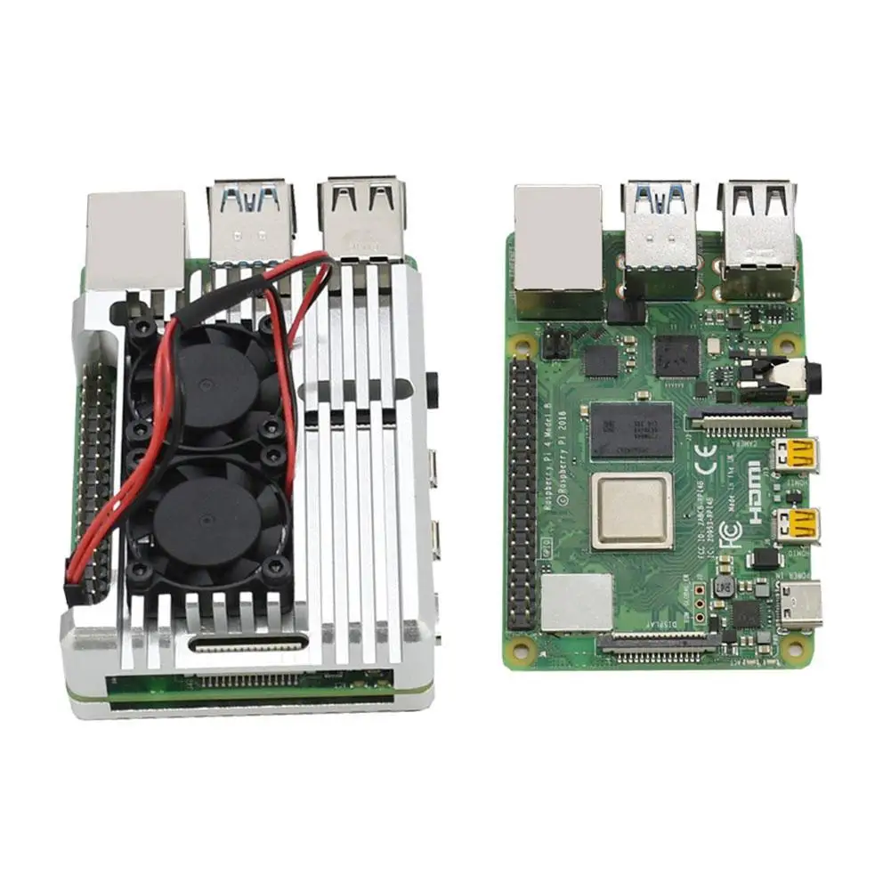 2G ram для Raspberry Pi 4 поколения Модель B Тип компьютерная макетная плата двойной экран 4K выход двухчастотный Wi-Fi Bluetooth - Цвет: Silver