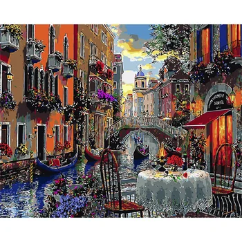 

YANXIN DIY Frame Landscape DIY Painting By Numbers Handpainted Oil Painting On Canvas Modern Home Decor 8146