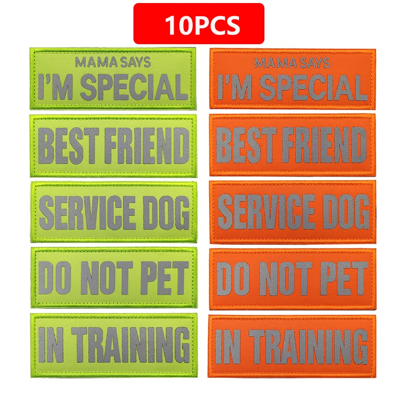 10pcs 3d Reflective Velcro Patch Service Dog In Training Do Not Pet Printed  Armbands Clothing Vest Badges 11*4cm Wholesale - Patches - AliExpress