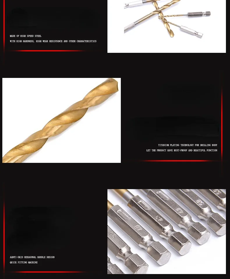 Sourcing Map 2pcs Foret Hélicoïdal Bits 4.9mm Titane