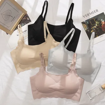 

Comfortable Seemless Sports Underwear Solid Natural Latex-Free Steel Ring Camisole Breathable Sleep Bra Manufacturers