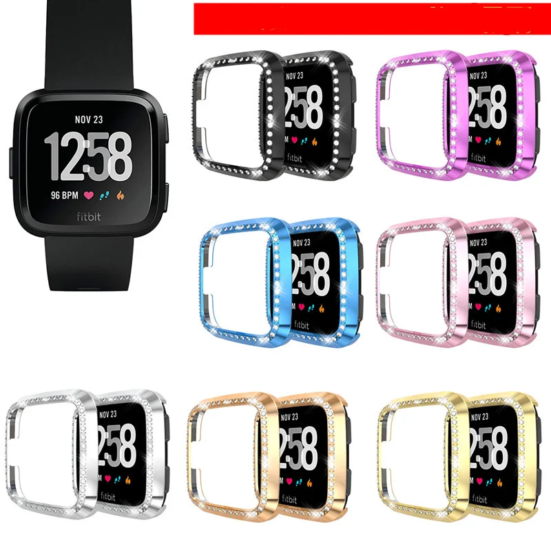 

Bling Rhinestone Plating PC Case Cover For Fitbit Fit Bit Versa Bracelet Smartwatch Protector For Fitbit Versa / Lite Band
