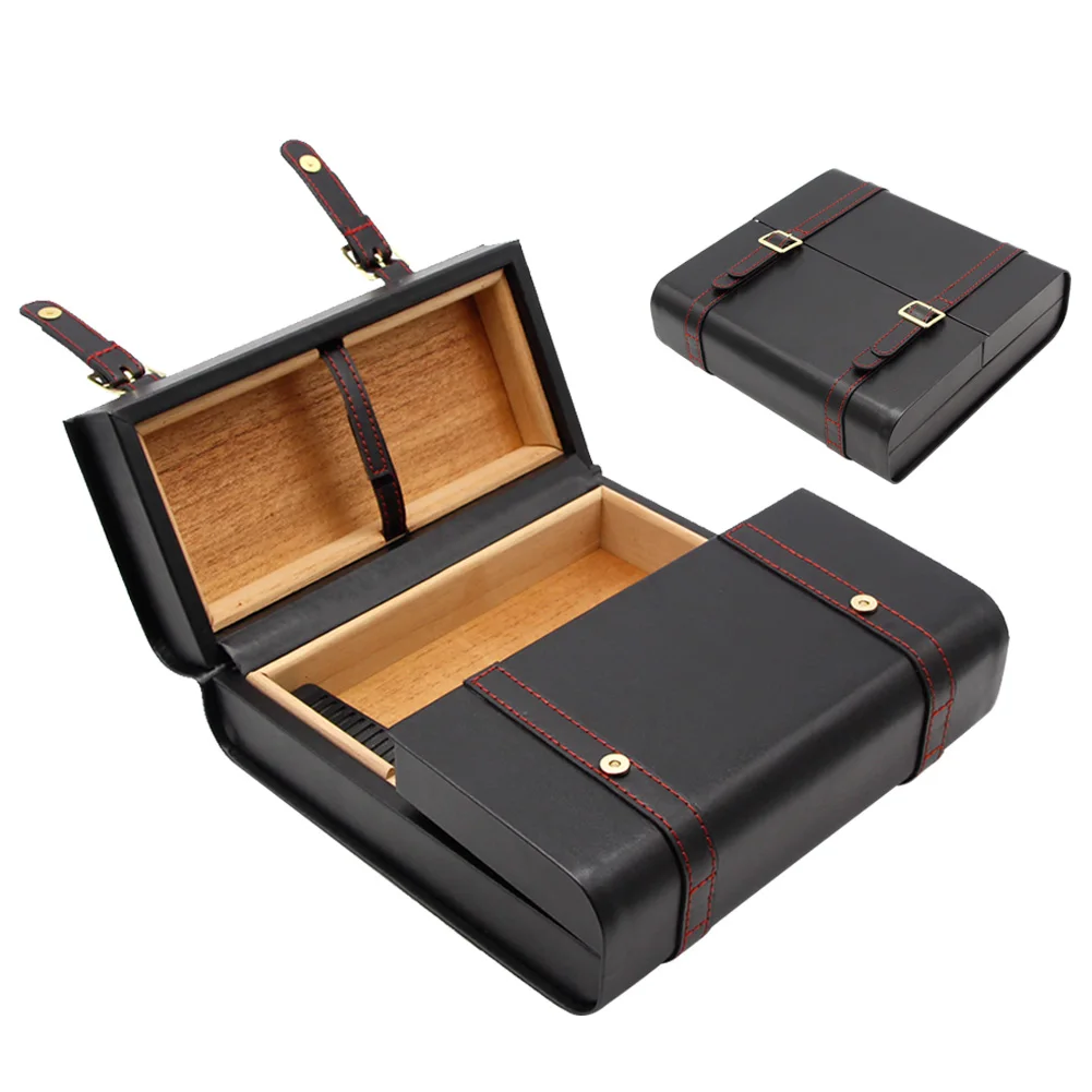 

GALINER Humidor Box Travel Cigar Case Leather Portable Briefcase Style Cigars Box Cedar Wood Accessories W/ Humidors Humidifier