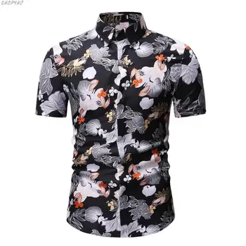 

Sleeve Floral Shirt Mens Clothing Trend Plus Size Mens Casual Hawaii Flower Shirts New Summer Fashion Mens Shirt Slim Fit Short