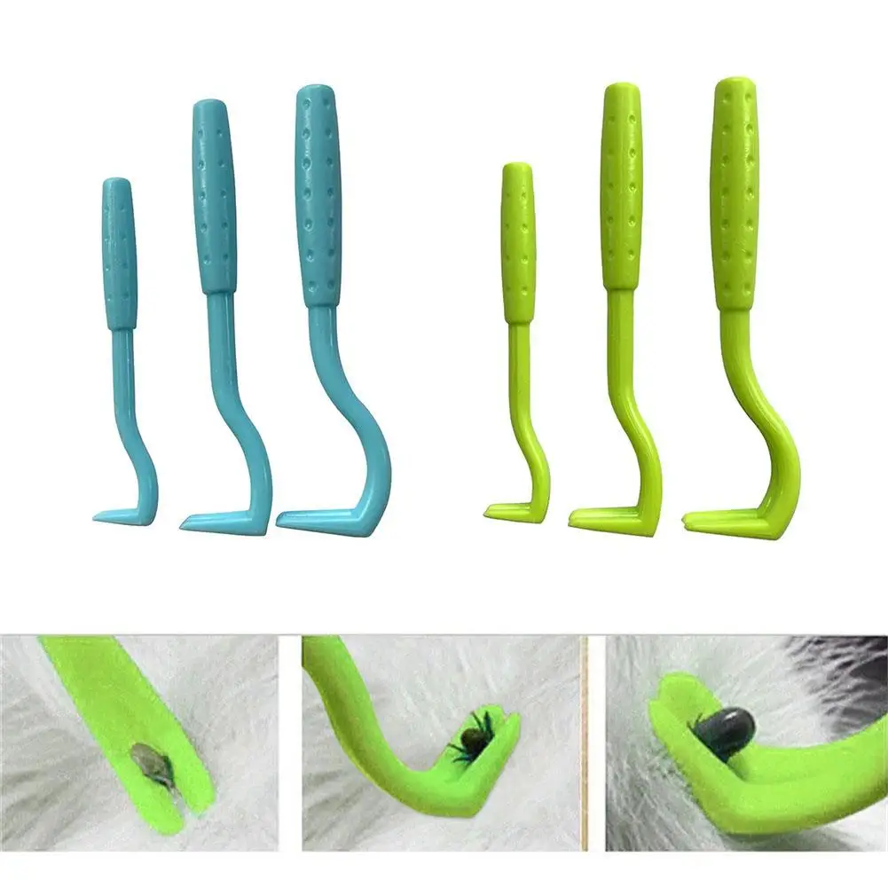 

3PCS/Set Cat Dog Pet Tick Remover Set Tool Hook Tool, Lice Removal Twister Hook Tool Picker Fleas Comb
