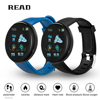 

D18 Smart Watch Blood Pressure Round Smart Wristband Heart Rate Bluetooth Sport Fitness Tracker Health Waterproof Bracelet