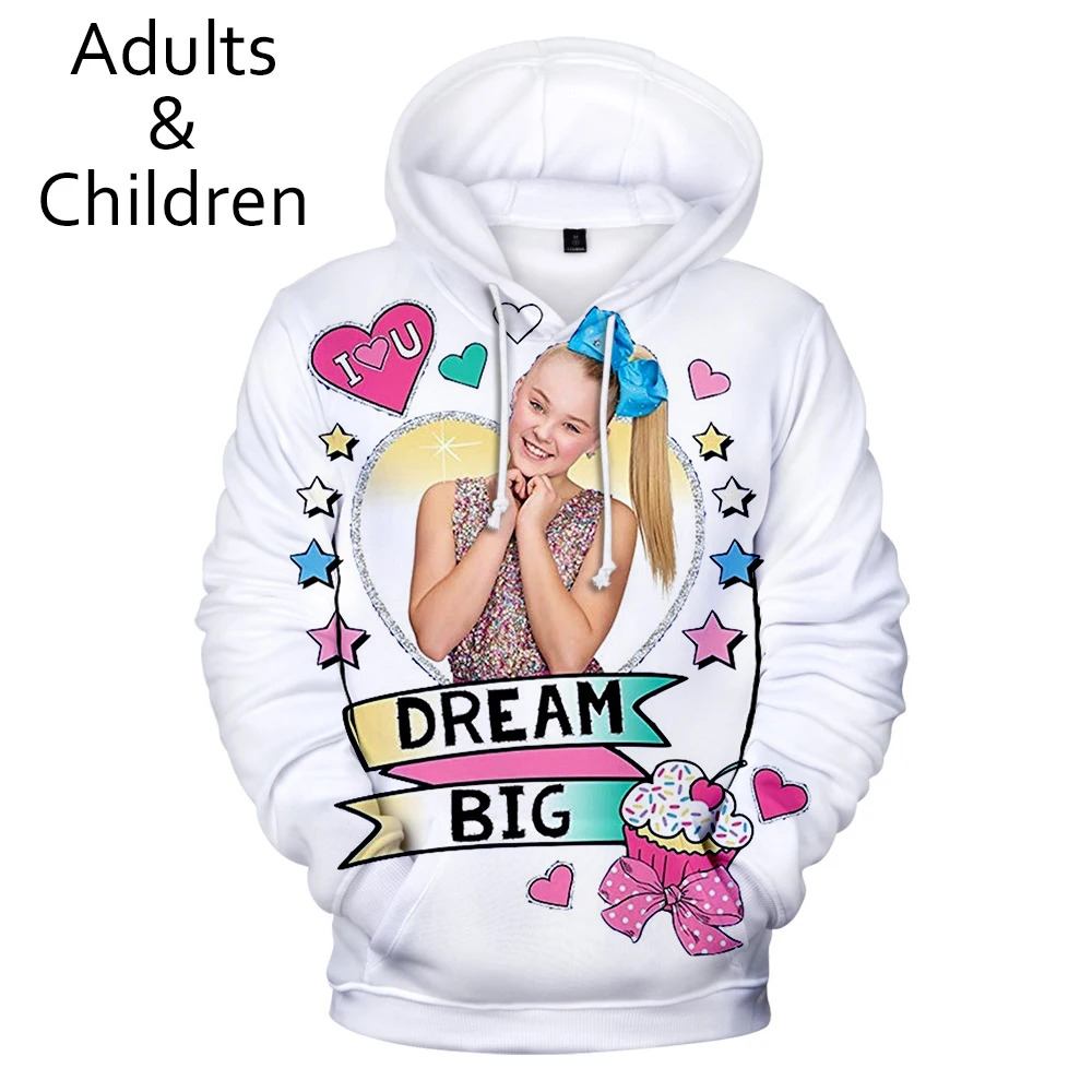 

Popular new JOJO SIWA3D white children's hoodie autumn and winter fashion 3D men's and women's hoody net red pullover