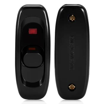 

Black AC 250V 10A Inline ON/OFF Table Desk Lamp Cord Cable Switch with LED Indicator Light