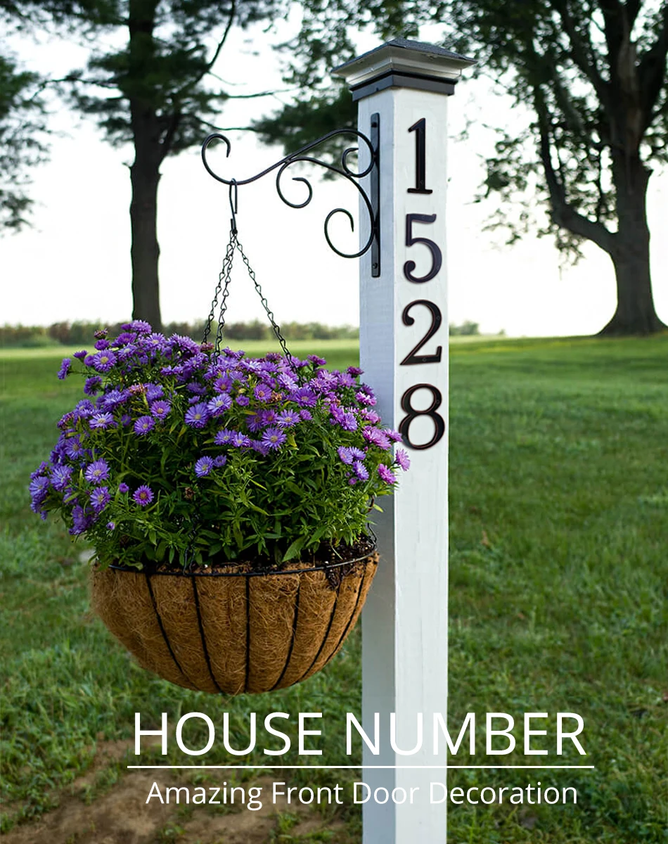 10 см черный дом номер двери знак большой Huisnumer открытый адрес почтовый ящик номера современный дом квартиры знаки металлический сплав цинка 4"