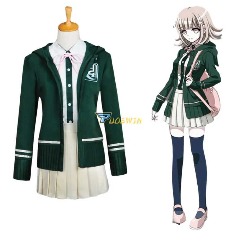 Super DanganRonpa 2 школьная форма Chiaki Nanami для девочек топ юбка аниме Хэллоуин игра