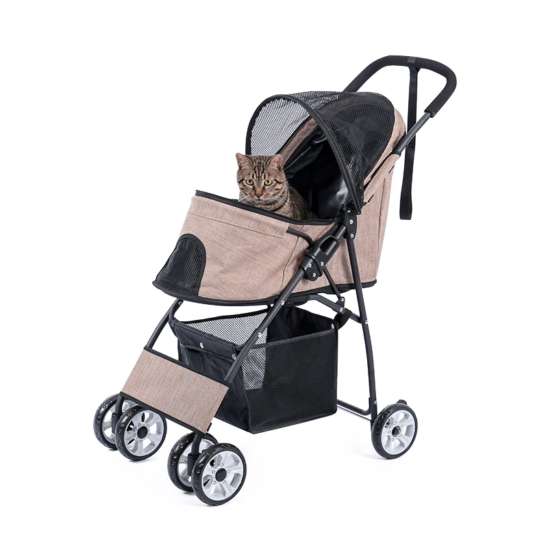 Pet Carrier Bag Stable Dog Carrier Stroller For Kitten Buggy Outdoor Puppy Cat Baby Cart 2 Colors Light Foldable Large Space Jogger