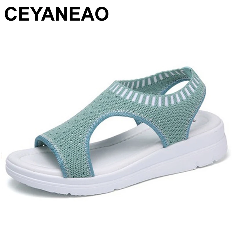 Новинка 2018 женская летняя пляжная обувь CEYANEAO с дырками градиентные Нескользящие