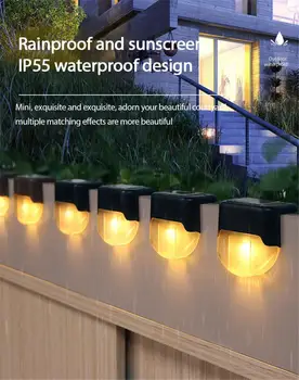 

Solar Garden Step Light Waterproof Led Solar Fence Lamp For Patio Stairs Garden Pathway Step Yard Landscape Step Stair Light