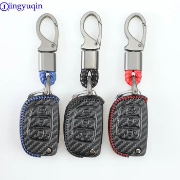 

3 Button Leather Car Remote Flip Key Fob Shell Cover Case For Hyundai Creta I10 I20 Tucson Elantra Santa Fe 2016 2017 2018