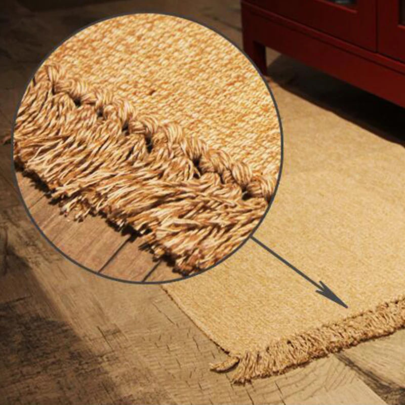 Ретро ручной тканый хлопковый льняной коврик с кисточками прикроватный коврик геометрический Коврик для гостинных спальни домашний декор 2 Дополнительные размеры