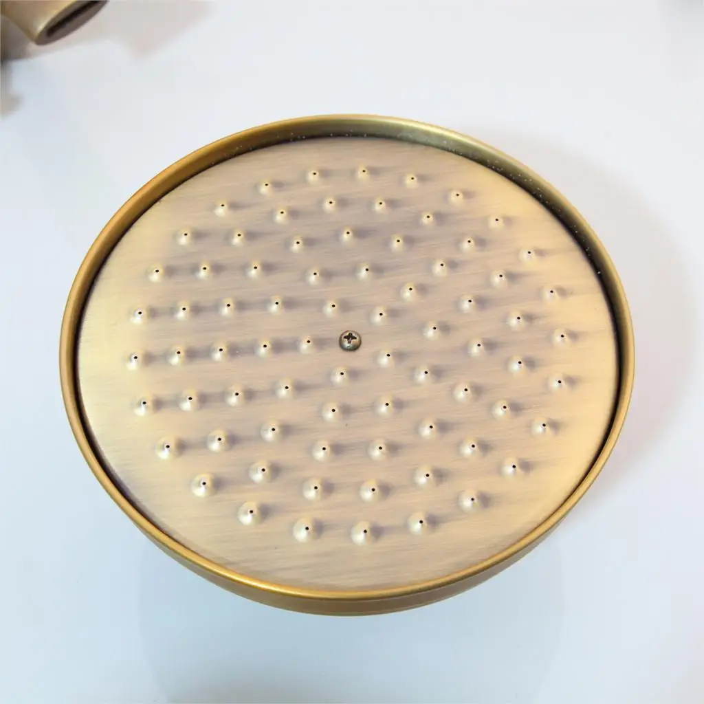 Bathroom Rainfall Shower Head faucet Brass Round Shape 8-inch Rain Shower head Hand Shower Bathroom Shower Head Without Arm - Цвет: Antique Brass 02