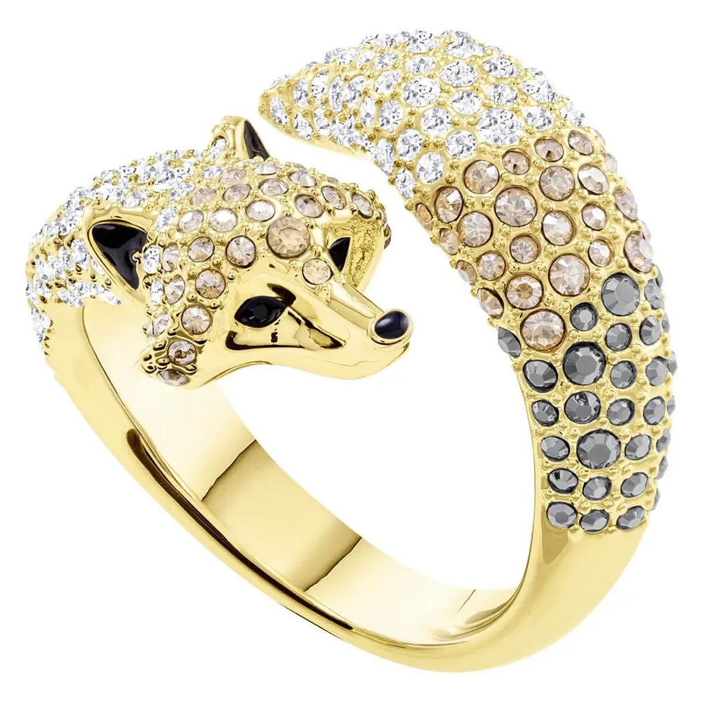 MULIER SWA, новинка, австрийский кристалл, Золотая лиса, кольцо для женщин, модное, роскошное, ювелирное изделие, отправка подруге, высокое качество, ювелирное изделие