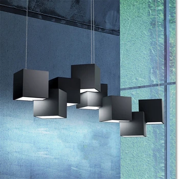 

Post Modern Attic Gallery Studio Lamp Art Cube Lamp Dinner Room Hanging Lamp Free Shipping LED Bulbs Cord Pendant Metal Iron