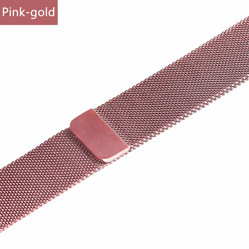 Pink gold Миланская петля для Apple Watch ремешок 44 мм 40 мм iWatch ремешок 42 мм 38 мм браслет для часов из нержавеющей стали Apple watch 5 4 3 2 - Цвет ремешка: Pink gold