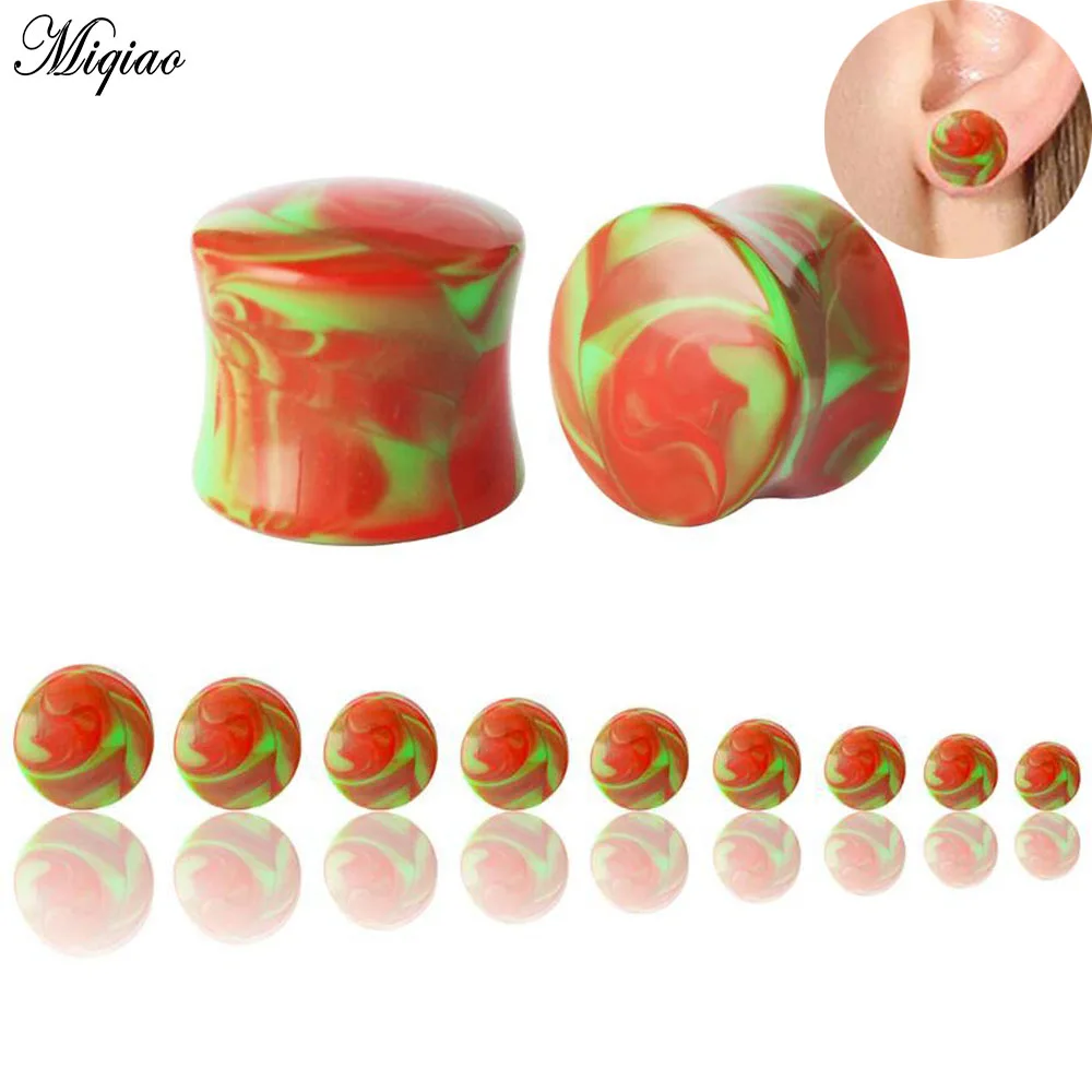 

Miqiao 2pcs 5mm-20mm Body Piercing Jewelry Acrylic Color Ear Amplifier European and American Earrings Ear Plugs Tunnels