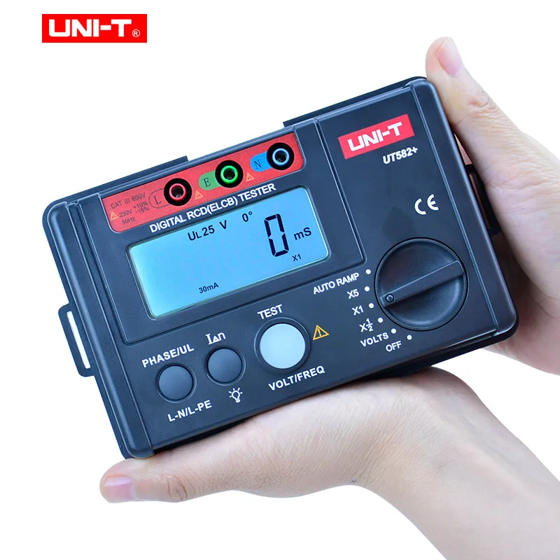 Флюоресцентный цифровой тестер RCD (ELCB) автоматический измеритель цепи утечки на