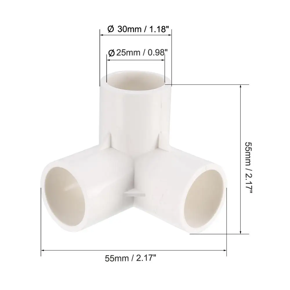 

Uxcell 3-Way Elbow PVC Fitting 5 sizes Socket Tee Corner Fittings Gray 6 sizes Furniture Elbow Fittings easy to Install 10Pcs